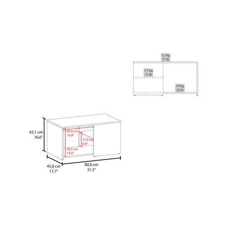 Mesa de Centro Adele Blanco y Fresno 80.1x42.1cm Rectangular con Compartimientos - MESAS DE CENTRO | Bylmo