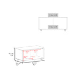Mesa de Centro Patrick Wengue 92x45.1cm Rectangular con Compartimientos y con De Ruedas - MESAS DE CENTRO | Bylmo