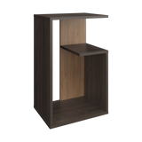Mesa Auxiliar Everett Carbón y Fresno Europeo 39.8x63.4cm Rectangular con Dos Compartimientos - MESAS AUXILIARES | Bylmo