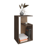 Mesa Auxiliar Everett Carbón y Fresno Europeo 39.8x63.4cm Rectangular con Dos Compartimientos - MESAS AUXILIARES | Bylmo