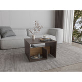 Mesa Auxiliar Everett Carbón y Fresno Europeo 39.8x63.4cm Rectangular con Dos Compartimientos - MESAS AUXILIARES | Bylmo