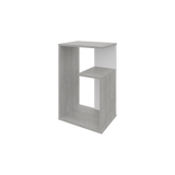Mesa Auxiliar Everett Cemento y Blanco 39.8x63.4cm Rectangular con Dos Compartimientos - MESAS AUXILIARES | Bylmo