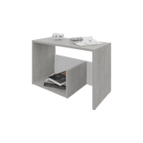 Mesa Auxiliar Everett Cemento y Blanco 39.8x63.4cm Rectangular con Dos Compartimientos - MESAS AUXILIARES | Bylmo