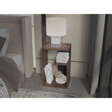 Mesa Auxiliar Everett Coñac y Wengue 39.8x63.4cm Rectangular con Dos Compartimientos - MESAS AUXILIARES | Bylmo