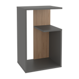 Mesa Auxiliar Everett Plomo y Fresno Europeo 39.8x63.4cm Rectangular con Dos Compartimientos - MESAS AUXILIARES | Bylmo