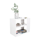 Mueble Auxiliar Garden Blanco 60x50cm Rectangular con Dos Compartimientos - MESAS AUXILIARES | Bylmo