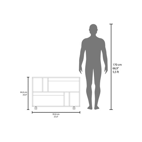 Mueble Auxiliar Joge Blanco 95x64.5cm Rectangular con Seis Compartimientos - MESAS AUXILIARES | Bylmo