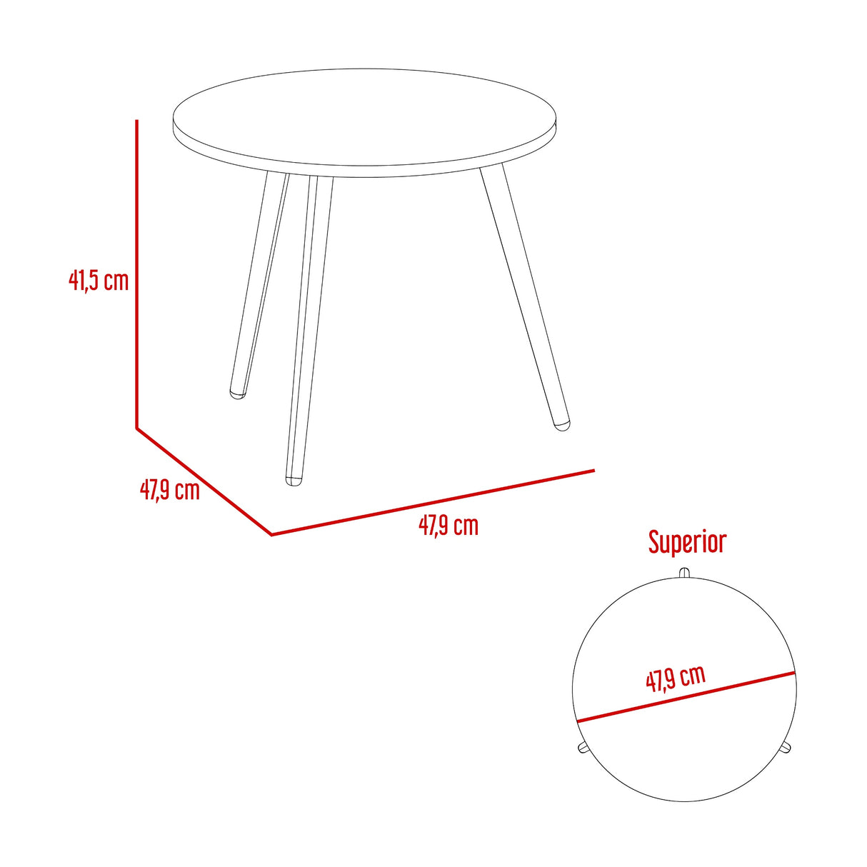Mesa Auxiliar Toledo Blanco 47.9x41.2cm Ovalado con Un Compartimiento - MESAS AUXILIARES | Bylmo