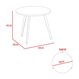 Mesa Auxiliar Toledo Blanco 47.9x41.2cm Ovalado con Un Compartimiento - MESAS AUXILIARES | Bylmo