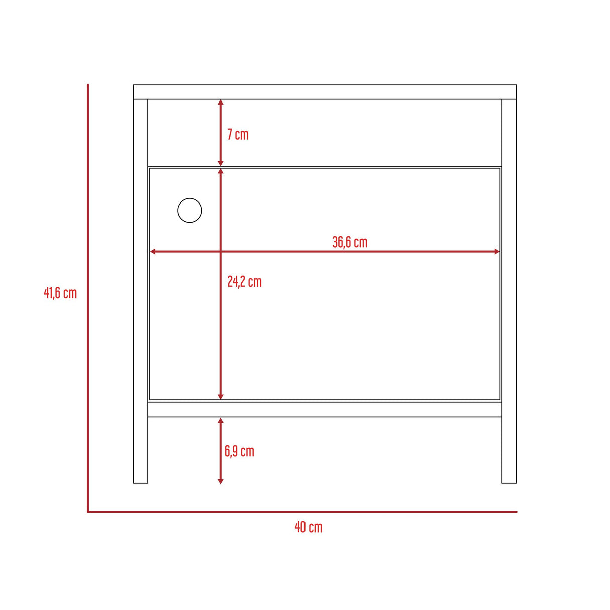 Mesa De Noche X 2 Armonia Bardolino Y Blanco 50x41.6cm Sin Cajones - MESAS DE NOCHE | Bylmo