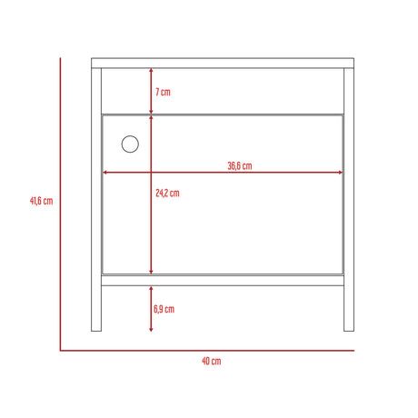 Mesa De Noche X 2 Armonia Bardolino Y Blanco 50x41.6cm Sin Cajones - MESAS DE NOCHE | Bylmo