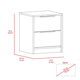 Mesa de Noche Kaia Ceniza 41x48cm con Dos Cajones - MESAS DE NOCHE | Bylmo