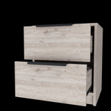 Mesa de Noche Kaia Ceniza 41x48cm con Dos Cajones - MESAS DE NOCHE | Bylmo
