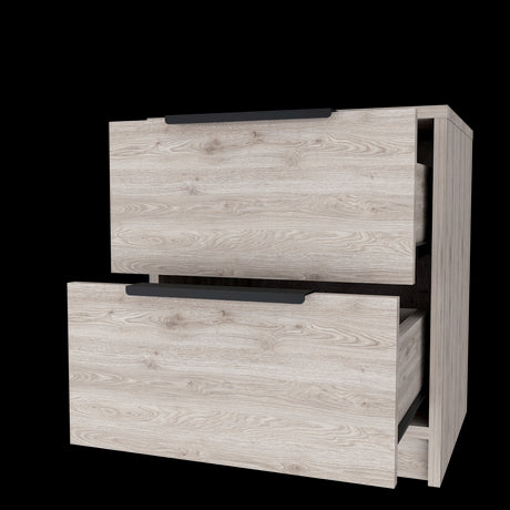 Mesa de Noche Kaia Ceniza 41x48cm con Dos Cajones - MESAS DE NOCHE | Bylmo