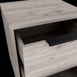 Mesa de Noche Kaia Ceniza 41x48cm con Dos Cajones - MESAS DE NOCHE | Bylmo