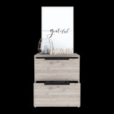 Mesa de Noche Kaia Ceniza 41x48cm con Dos Cajones - MESAS DE NOCHE | Bylmo