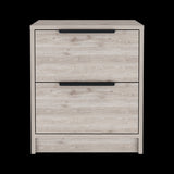 Mesa de Noche Kaia Ceniza 41x48cm con Dos Cajones - MESAS DE NOCHE | Bylmo