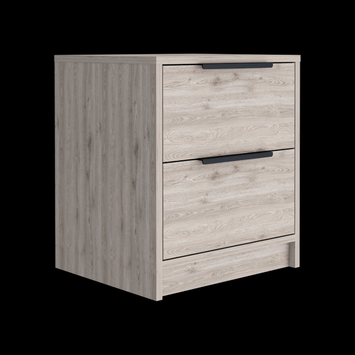 Mesa de Noche Kaia Ceniza 41x48cm con Dos Cajones - MESAS DE NOCHE | Bylmo