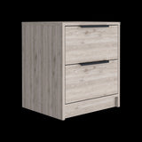 Mesa de Noche Kaia Ceniza 41x48cm con Dos Cajones - MESAS DE NOCHE | Bylmo