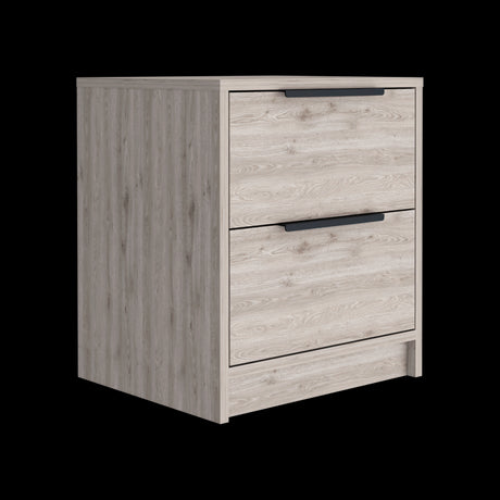 Mesa de Noche Kaia Ceniza 41x48cm con Dos Cajones - MESAS DE NOCHE | Bylmo
