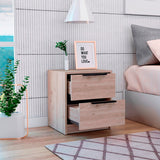 Mesa de Noche Kaia Ceniza 41x48cm con Dos Cajones - MESAS DE NOCHE | Bylmo