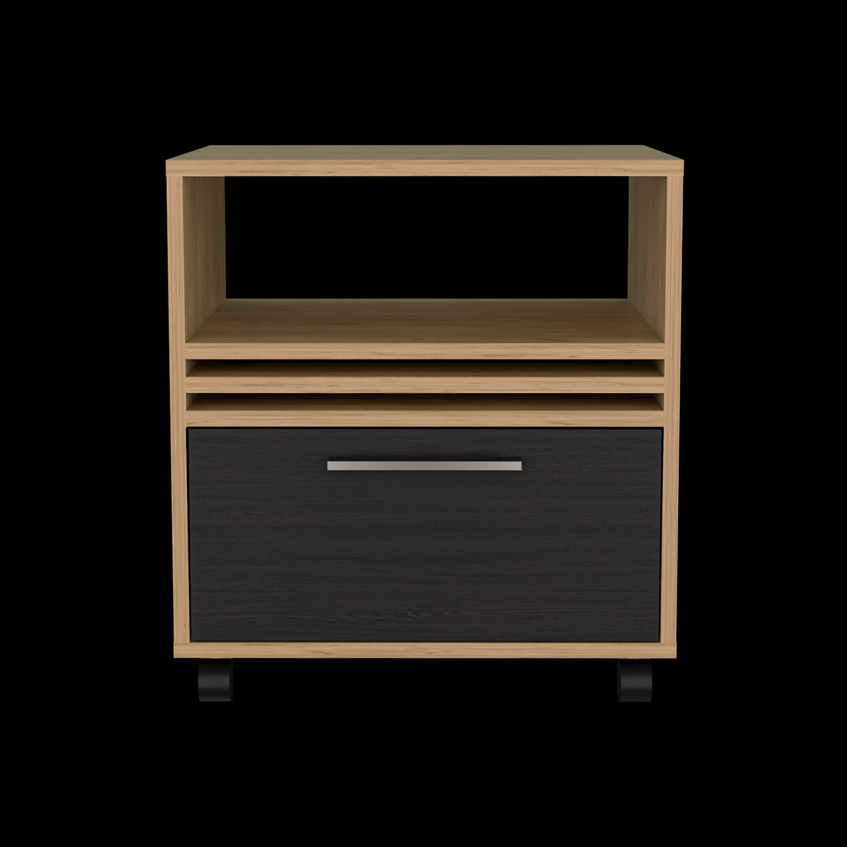 Mesa de Noche Vance Fresno Europeo y Wengue 48.1x52cm con Un Cajón - MESAS DE NOCHE | Bylmo