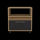 Mesa de Noche Vance Fresno Europeo y Wengue 48.1x52cm con Un Cajón - MESAS DE NOCHE | Bylmo