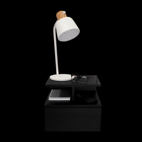 Mesa de Noche Flotante Wengue 35.6x29.5cm con Un Cajón - MESAS DE NOCHE | Bylmo
