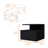 Mesa de Noche Flotante Wengue 35.6x29.5cm con Un Cajón - MESAS DE NOCHE | Bylmo
