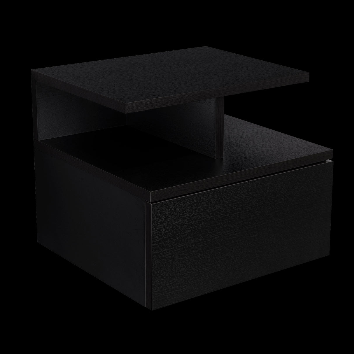 Mesa de Noche Flotante Wengue 35.6x29.5cm con Un Cajón - MESAS DE NOCHE | Bylmo