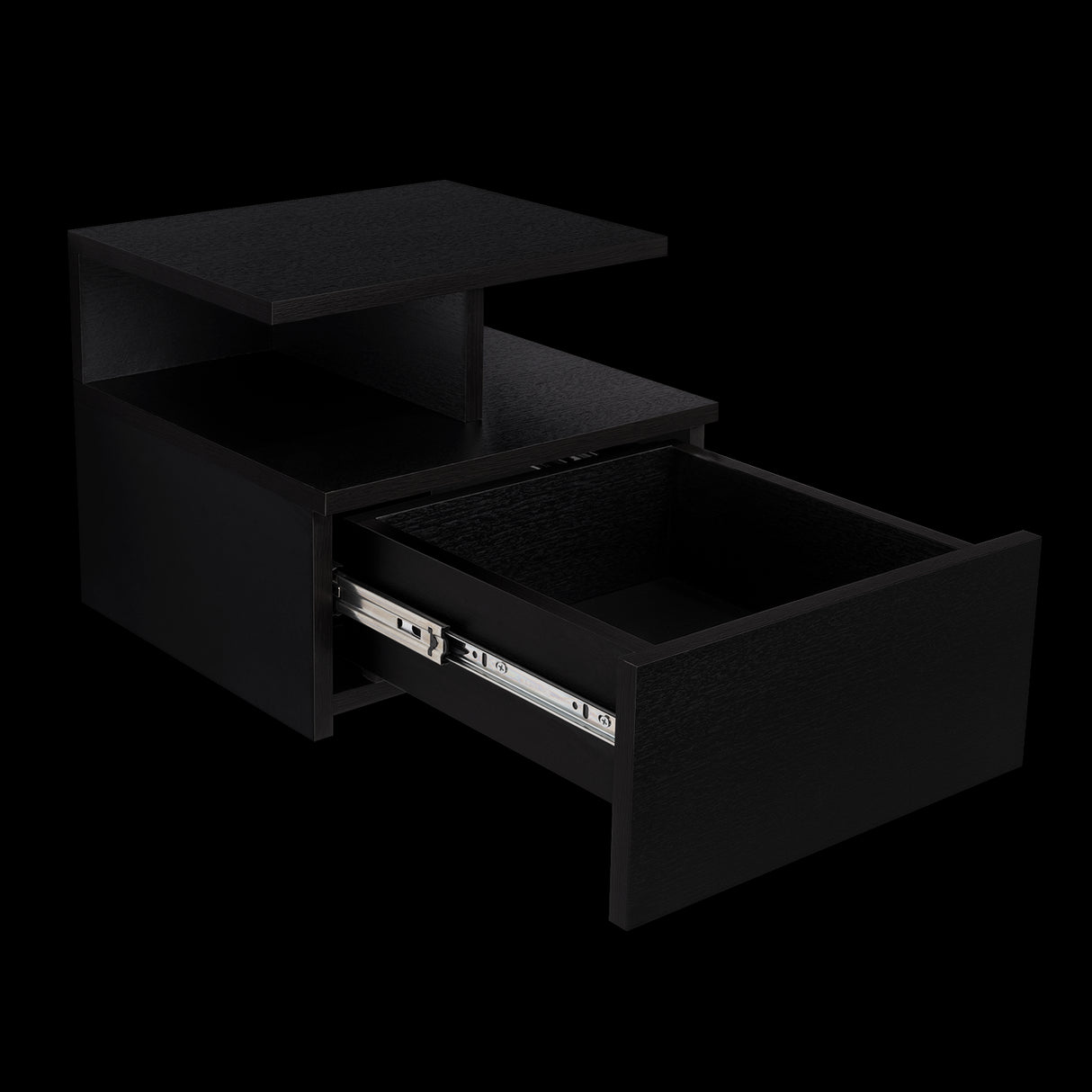 Mesa de Noche Flotante Wengue 35.6x29.5cm con Un Cajón - MESAS DE NOCHE | Bylmo