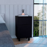 Mesa de Noche Z 80 Wengue 41x70cm con Dos Cajones - MESAS DE NOCHE | Bylmo