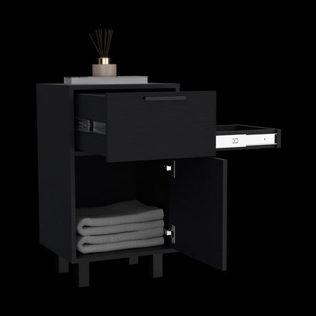 Mesa de Noche Z 80 Wengue 41x70cm con Dos Cajones - MESAS DE NOCHE | Bylmo