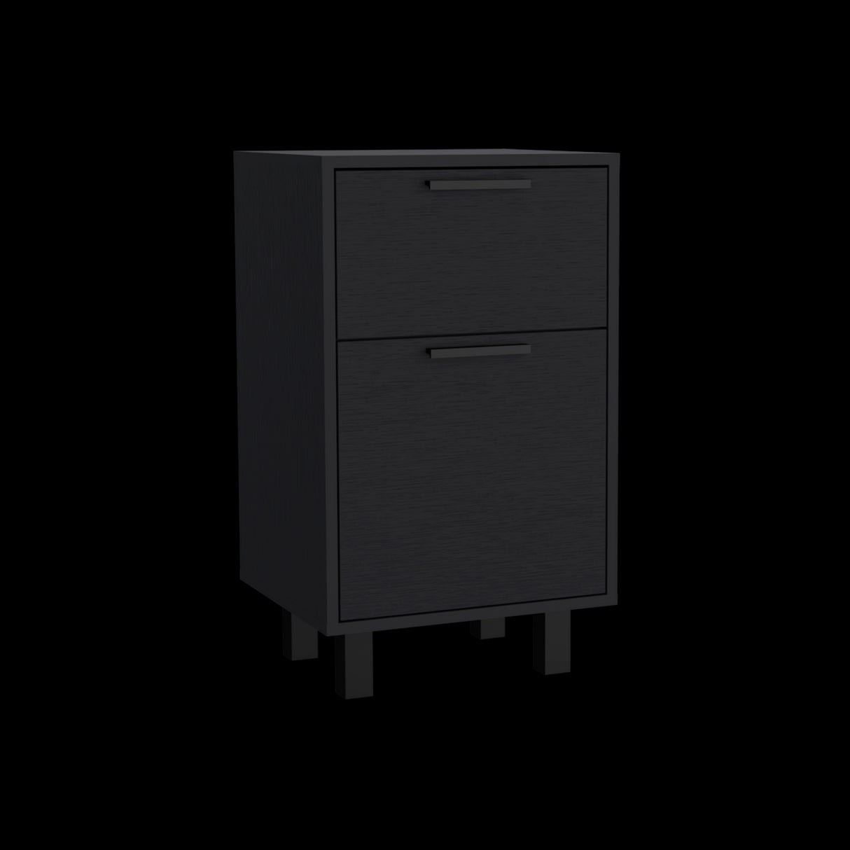 Mesa de Noche Z 80 Wengue 41x70cm con Dos Cajones - MESAS DE NOCHE | Bylmo