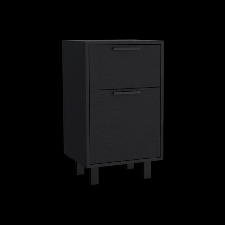 Mesa de Noche Z 80 Wengue 41x70cm con Dos Cajones - MESAS DE NOCHE | Bylmo