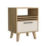 Mesa de Noche Vance Fresno Europeo y Capri 48x62.4cm con Un Cajón - MESAS DE NOCHE | Bylmo