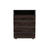Cajonera Alpine Plomo y Nogal 75x102.3cm con Cuatro Cajones - CAJONERAS Y COMODAS | Bylmo