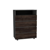 Cajonera Alpine Plomo y Nogal 75x102.3cm con Cuatro Cajones - CAJONERAS Y COMODAS | Bylmo