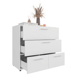 Cajonera Alpine Blanco 80.1x75.2cm con Cuatro Cajones - CAJONERAS Y COMODAS | Bylmo
