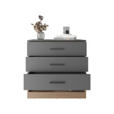 Cajonera Alder Plomo y Fresno Europeo 70x70cm con Tres Cajones - CAJONERAS Y COMODAS | Bylmo