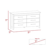 Cajonera HMS Duna y Wengue 149.5x80.6cm con Seis Cajones - CAJONERAS Y COMODAS | Bylmo