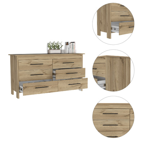 Cajonera HMS Duna y Wengue 149.5x80.6cm con Seis Cajones - CAJONERAS Y COMODAS | Bylmo