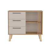 Cajonera Vance Fresno Europeo y Capri 80x70cm con Tres Cajones - CAJONERAS Y COMODAS | Bylmo