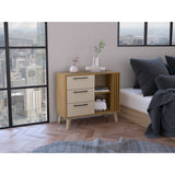 Cajonera Vance Fresno Europeo y Capri 80x70cm con Tres Cajones - CAJONERAS Y COMODAS | Bylmo