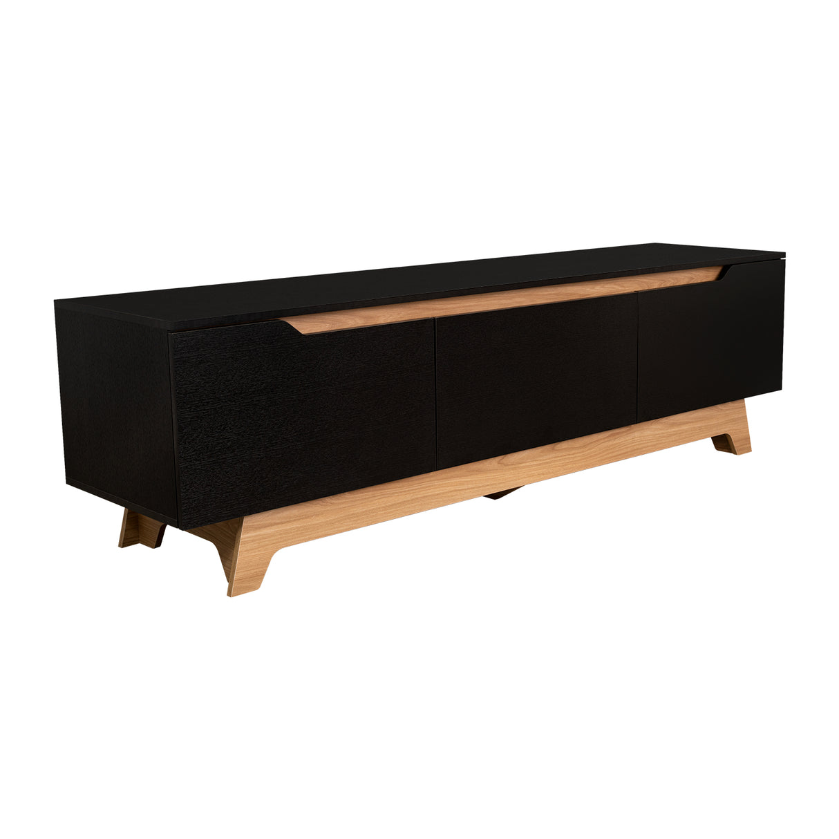 Centro de Entretenimiento Woodall Wengue y Fresno Europeo 180.6x53cm Para TV Hasta 80 Pulgadas - MUEBLES DE TV | Bylmo