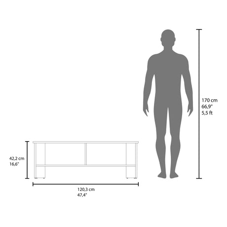 Mesa para TV Navia Nogal 120.3x41.9cm Para TV Hasta 65 Pulgadas - MUEBLES DE TV | Bylmo