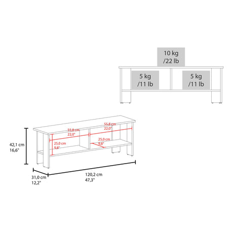 Mesa para TV Navia Nogal 120.3x42.1cm Para TV Hasta 55 Pulgadas - MUEBLES DE TV | Bylmo