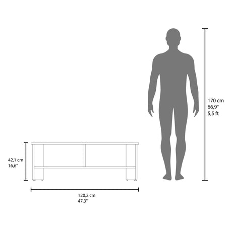Mesa para TV Navia Nogal 120.3x42.1cm Para TV Hasta 55 Pulgadas - MUEBLES DE TV | Bylmo