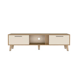 Rack de TV Vance Capri y Fresno Europeo 160x35cm Para TV Hasta 70 Pulgadas con Ranuras para Cables - MUEBLES DE TV | Bylmo