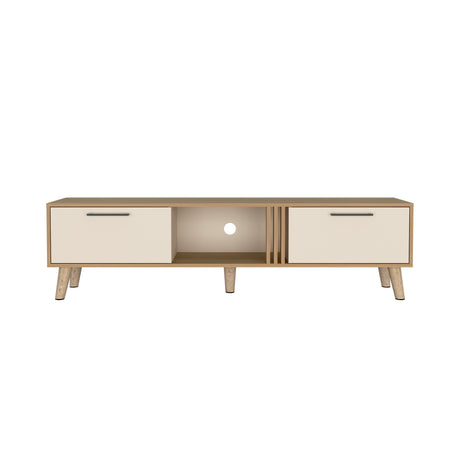 Rack de TV Vance Economic Capri y Fresno Europeo 160x35cm Para TV Hasta 70 Pulgadas con Ranuras para Cables